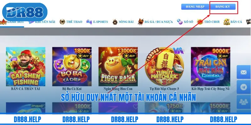 Sở hữu duy nhất một tài khoản cá nhân