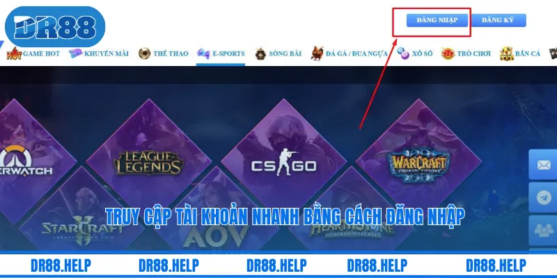 Truy cập tài khoản nhanh bằng cách đăng nhập